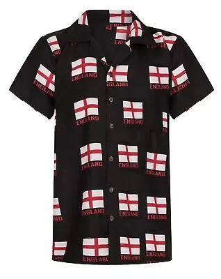 Buy England Shirt Mens Hawaiian Football St Georges Stag World Cup Euro 2024 DAMAGED • 7.99£