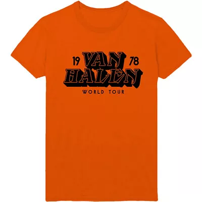 Buy Van Halen World Tour 78 Orange T-Shirt - OFFICIAL • 14.89£