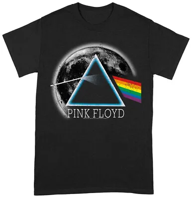 Buy Pink Floyd Dark Side Of The Moon Distressed Moon Black T-Shirt - • 14.89£