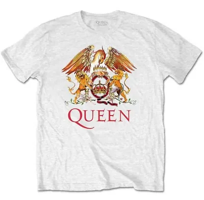 Buy Queen Classic Crest White T-Shirt Plus Sizing NEW OFFICIAL • 15.19£
