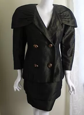 Buy Gigis Closette Glenview Sz 8 10 Green Vtg 1980s Bombshell Mugler-ish Skirt Suit • 234.36£