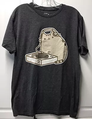 Buy Pusheen Cat DJ Record Vinyl T Shirt Adult Graphic Tee Size Large L Headphone • 10.28£