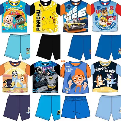 Buy Boys Character SHORT Pyjamas Pjs Nightwear Sleepwear Kids Childrens Toddler Set • 8.09£
