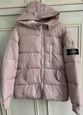 Buy Mens Rose Pink Stone Island Nylon Metal Diamond Style Coat Jacket - Large  • 139£