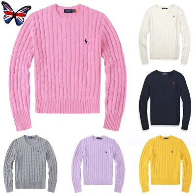 Buy Ralph Lauren Polo Ladies Knit Cashmere Sweater Casual Long Sleeve Jumpers • 32.39£