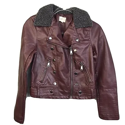 Buy Jolt Moto Jacket Faux Leather Women's Small Brown Zippers Urban Fashion • 11.37£