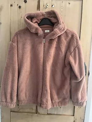 Buy Gorgeous Pink Teddy Bear Style Zip Up Hooded Jacket Coat Age 13-14 Years BNWOT • 9.99£