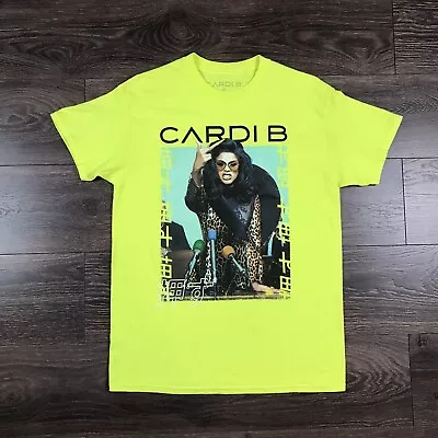 Buy Cardi B Music Artist Women’s Neon Yellow Middle Finger F-You Hip-Hop Rap T-Shirt • 53.61£