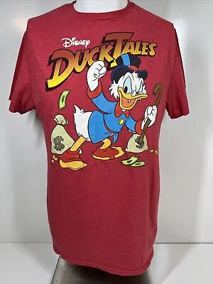 Buy Disney Ducktales Scrooge McDuck Casual Graphic Tee Red Short Sleeve Womens SZ M • 12.09£