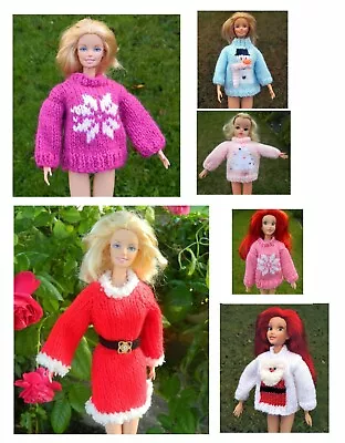 Buy Christmas Handmade Knitted Woolen Jumper Sweater Poncho For 11.5 Inch Teen Doll • 6.99£