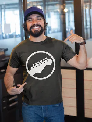 Buy Guitar Headstock - Mens T-Shirt - Guitarist Music Musician Electric • 13.95£