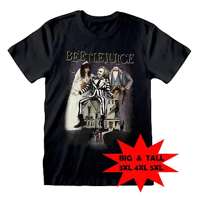 Buy Beetlejuice T Shirt OFFICIAL Movie Poster Tim Burton Betelgeuse Black 3XL 4XL 5X • 16.95£