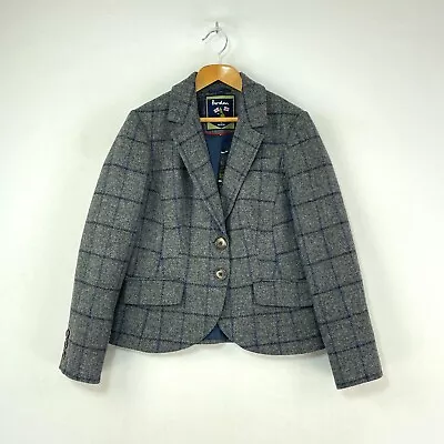 Buy Boden Tweed Jacket Womens 8P 10P Petite Grey Check Country Hacking Blazer • 49£