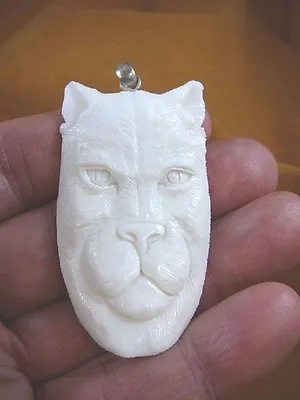Buy J-panther-5) White Panther Wild Cat PENDANT Face Water Buffalo Material  • 32.73£