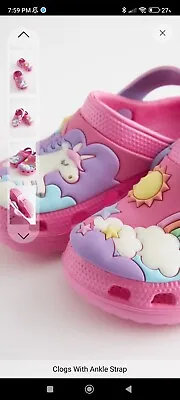 Buy Kids Girls Pink Unicorn Crocs Size 10 Next • 3.50£