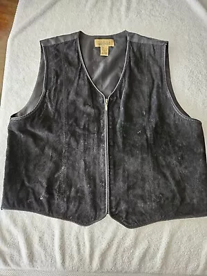 Buy Great Northwest Clothing Company Black Suede Leather Vest Size XL Biker Style • 17£