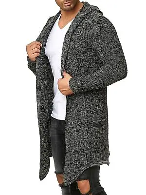 Buy Redbridge Men's Cardigan Between-Seasons Cardigan Asymmetric Long Cut Hood • 49.92£
