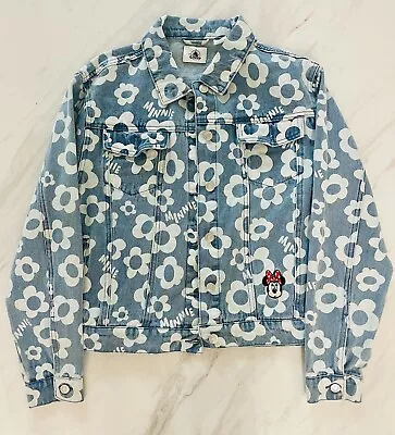 Buy New Minnie Mouse Denim Floral Jacket Women Size M  2024 Collection • 65.36£