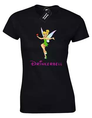 Buy Drinkerbell Ladies T-shirt Cute Tinkerbell Drinking Wine Top Gift Present Hen Do • 8.99£