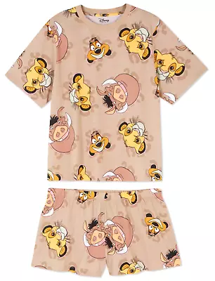 Buy Ladies Pyjamas DISNEY LION KING Woman 6-24 Summer Cotton T-Shirt Shorts Primark • 17.99£