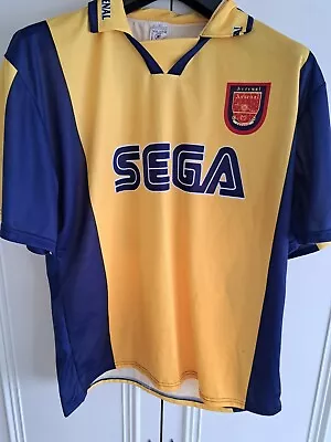 Buy Vintage Arsenal Sega Bergkamp 10 Replica Copy Football Style T Shirt Size XL New • 24£