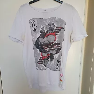 Buy White Street Fighter Ken Of Clubs T Shirt. Size Medium • 5.99£