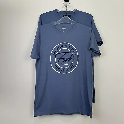 Buy French Connection T Shirts Blue Cotton Blend Jersey Size Medium 2 Pack Mens New • 12.95£