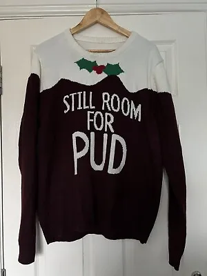 Buy Men’s CHRISTMAS JUMPER  ‘Still Room For Pud’  SIZE XL  By Nutmeg PLAYS MUSIC • 8£