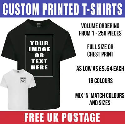 Buy Custom Printed Personalised T-Shirts Gildan Wholesale Lot Bulk Full Colour Print • 10.99£
