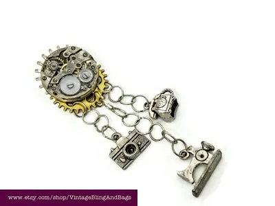 Buy Handmade Steampunk Pin, Handmade Watch Brooch, Steampunk Jewellery  • 8.50£