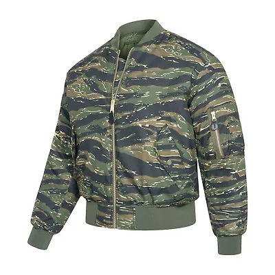 Buy MA1 Flight Bomber Jacket Combat Army Military Air Force US  Tigerstripe Camo New • 42.74£