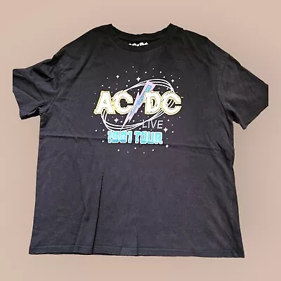 Buy AC/DC Live 1981 Tour T-Shirt Women's  Short Sleeve Graphic Black Size Medium  • 9.99£
