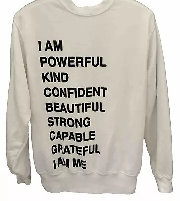 Buy Anine Bing Graphic/message White/black Cotton Sweatshirt Size XS I Am Powerful • 27.35£