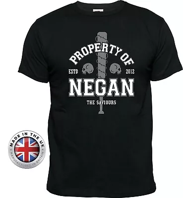 Buy Walking Dead T Shirt PROPERY OF NEGAN  Saviours Black T-Shirt Unisex+ladies Fit • 24.99£
