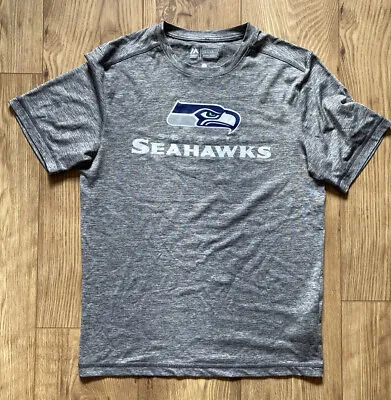 Buy NFL Seattle Seahawks Grey American Football T-Shirt Mens S Small Majestic • 7.99£