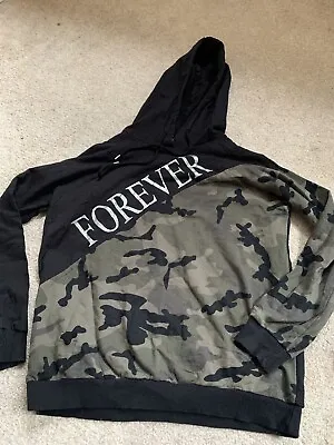 Buy SELECT Ladies Black Hoody, Camouflage Detail And “FOREVER “ Logo Size 10 • 2.99£