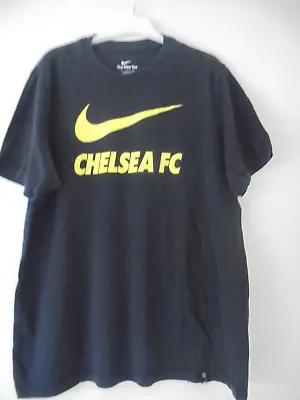 Buy Mens Nike Tee Chelsea T-shirt Black Yellow Logo Size Large • 2.99£