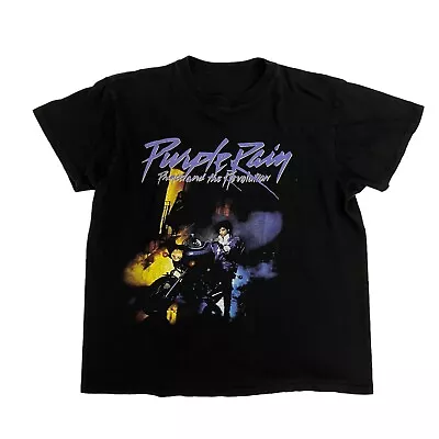 Buy Prince T-Shirt Purple Rain Album Black Womens XL Short Sleeve Rock Pop Music • 14.99£