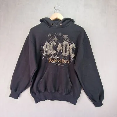 Buy AC DC Rock Or Bust Sweatshirt Hoodie Adults Small Black Print Pullover • 19.99£