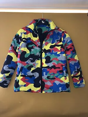 Buy Ladies Coat Women's Multicoloured Camouflage Effect  Short Coat Size 12 New • 11.99£