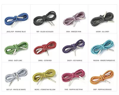 Buy Reflective Bootlaces,Hoodie Cord Rope Shoe Lace Neotrims 6mm Silver Metal Ends • 2.49£