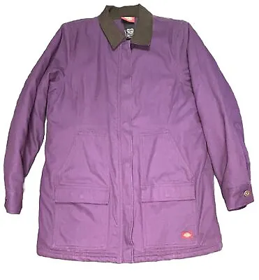 Buy Plum Purple  DICKIES Lined Canvas Work Women’s Jacket Size M/8-10 Chore Coat • 47.35£