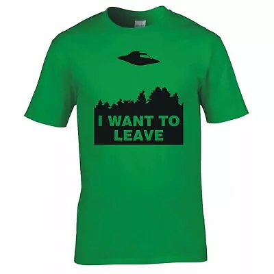 Buy Funny Alien Ufo  I Want To Leave  T-shirt • 12.99£