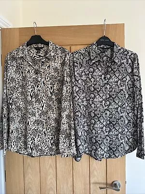 Buy New Look Snake Print And Leopard Print Shirts Both Size 10 • 5£