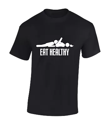 Buy Eat Healthy Mens T Shirt Funny Joke Rude Cartoon Design Top Cool Gift • 7.99£