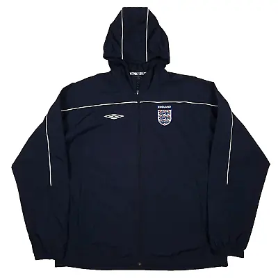 Buy Umbro XL England National Team Jacket Men's Lightweight Hooded Rain Coat 2000s • 12.99£