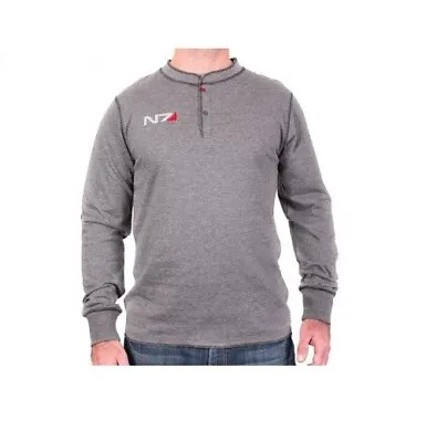Buy New! Rare Mass Effect N7 Double Faced Henley By Bioware Store (Size: Men's 3XL) • 85.03£