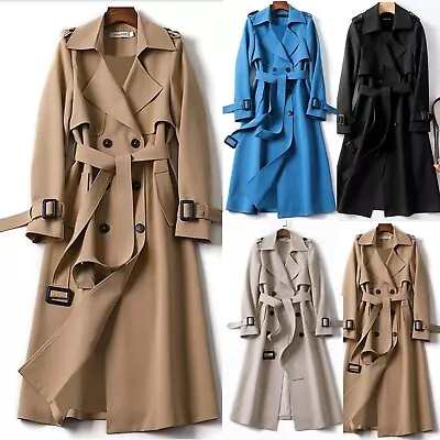 Buy Windbreaker Jacket Long Outerwear Women's Trench Coat Ladies Cardigan Coat • 45.59£