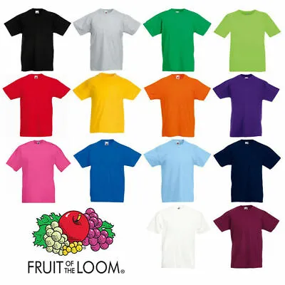 Buy Kids Fruit Of The Loom Boys/Girls School PE T-Shirt Plain Tee Casual Top • 3.50£