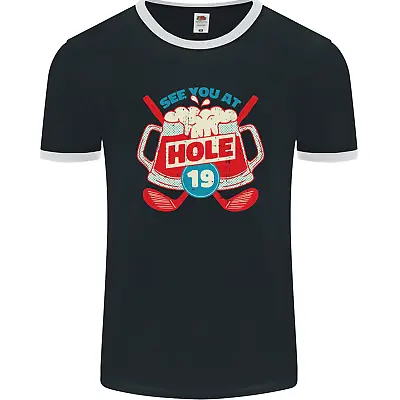 Buy Golf See You At Hole Funny 19th Hole Beer Mens Ringer T-Shirt FotL • 11.99£